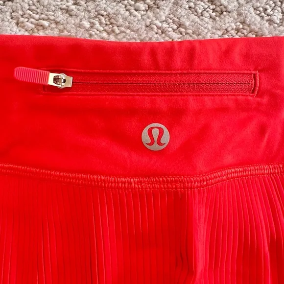 Lululemon Bright Red Pleated Tennis Skirt Built-In Shorts Size 4 NWOT - Picture 8 of 8